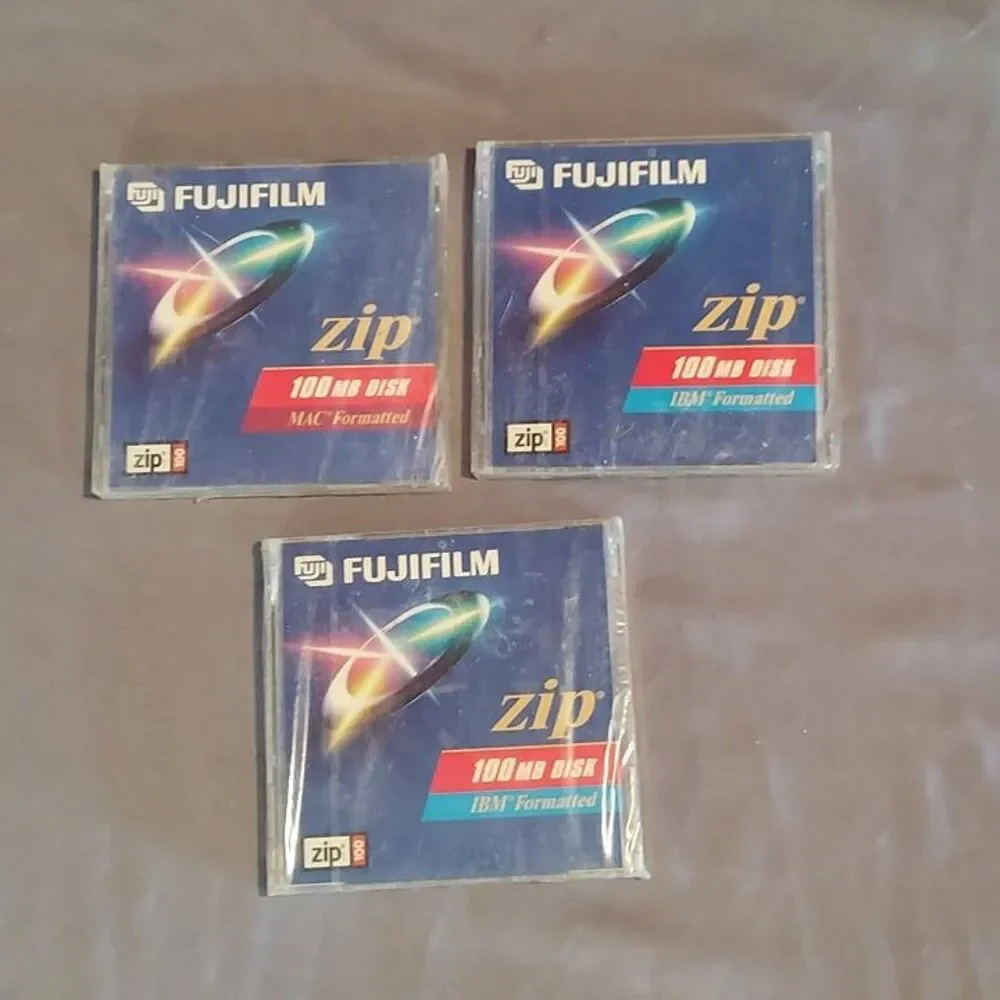 NEW FUJIFILM ZIP 100 DISK IBM & MAC Formatted - 100MB - PACK OF 3
